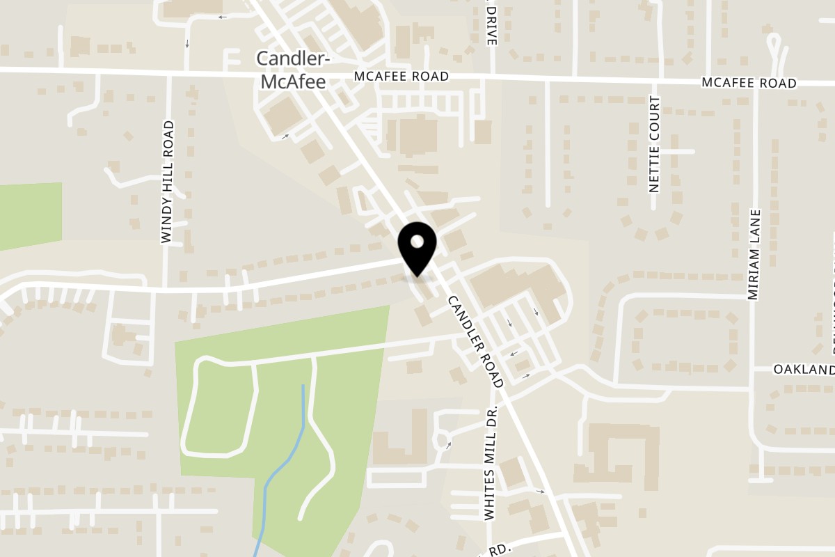 Map showing the location of Gutbusters Breakfast Candler Rd on 2107 Candler Rd in Decatur