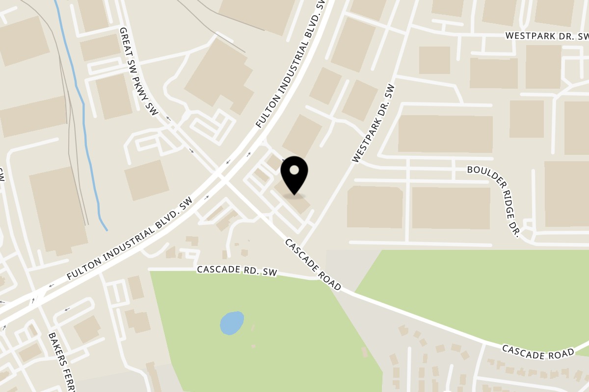Map showing the location of Gutbusters Breakfast Atlanta on 5495 Cascade Rd in Atlanta